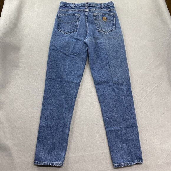 Carhartt Jeans Mens 36x36 (Fits 34x35) Blue Denim Pants Relaxed Fit B17 DST Work - Picture 5 of 13